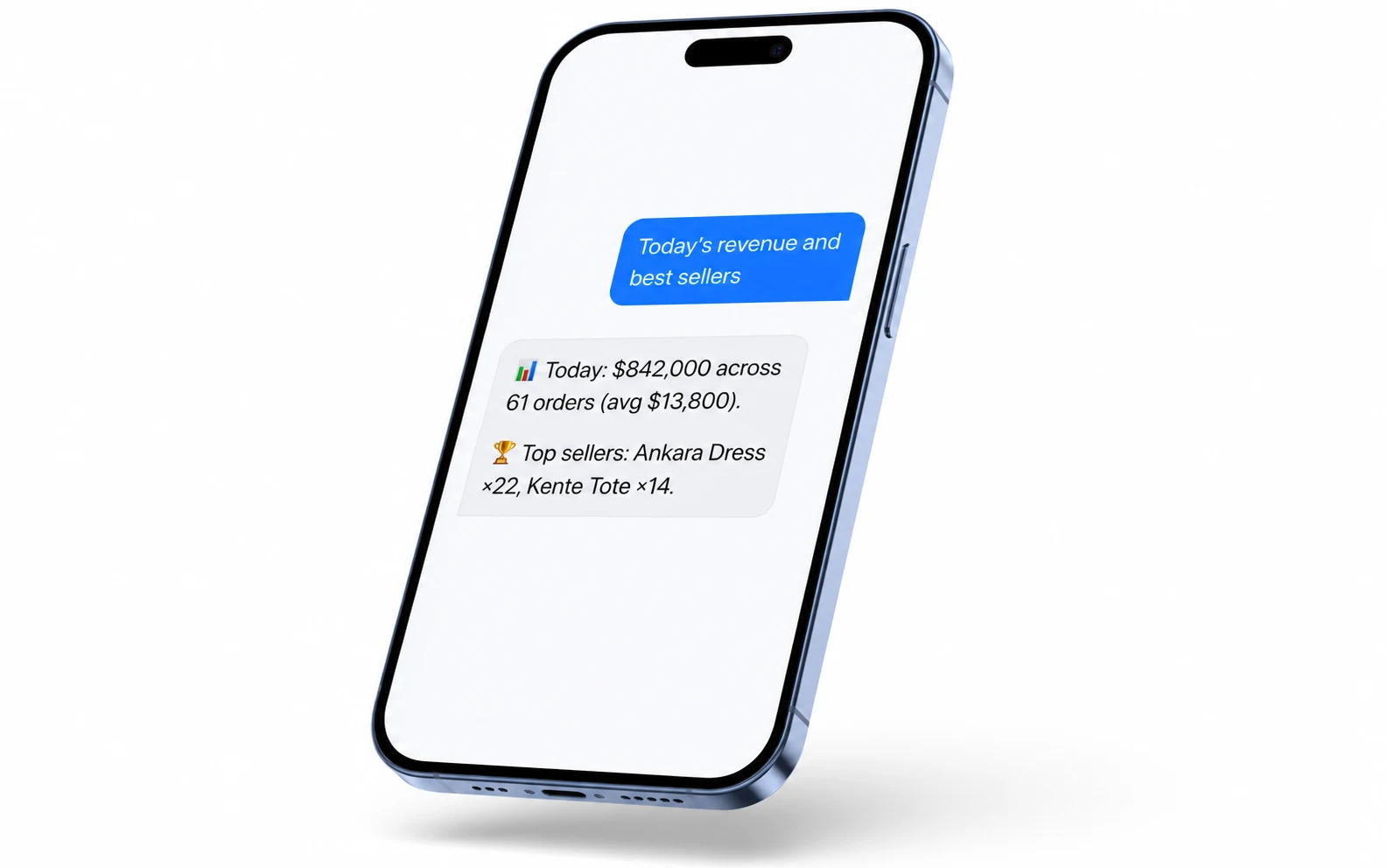 Merchant using Commerce AI with Paystack from a smartphone